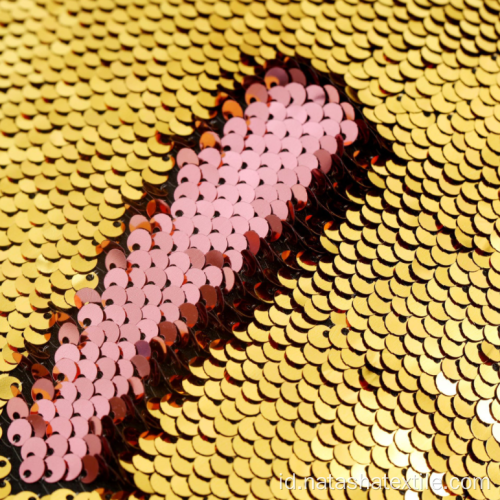 Sarung bantal lipat dua warna payet ajaib